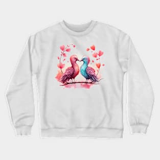 Valentine Kissing Turkey Bird Couple Crewneck Sweatshirt